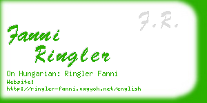 fanni ringler business card